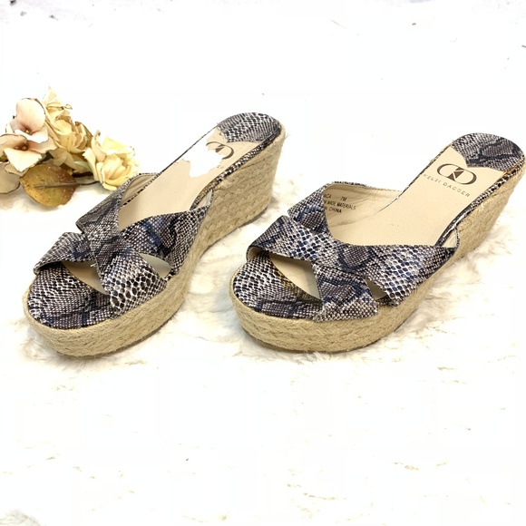 Kelsi Dagger Shoes - Kelsi Dagger Bianca Black Snake Wedge Sandal NWOT